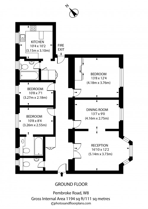 Floorplan for Marlborough Court, Pembroke Road, Kensington, London, W8